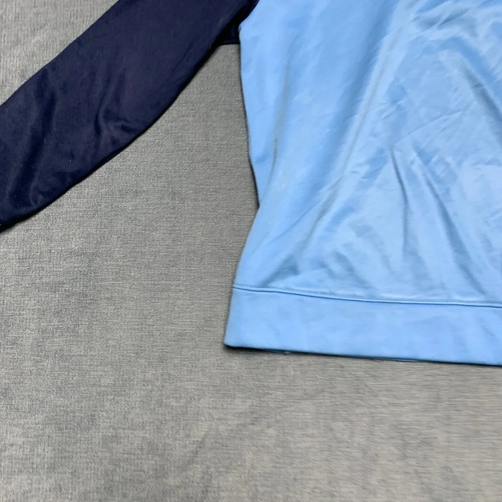 Nike Just Do It Therma Fit Hoodie Boys L Navy Blue Fleece Lined Kangaroo Pockets